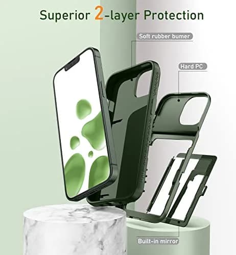 WeLoveCase iPhone 13 / 14 Wallet Case with Credit Card & Mirror | Heavy Duty Shockproof Cover thumbnail 4