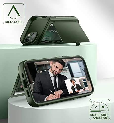 WeLoveCase iPhone 13 / 14 Wallet Case with Credit Card & Mirror | Heavy Duty Shockproof Cover thumbnail 6