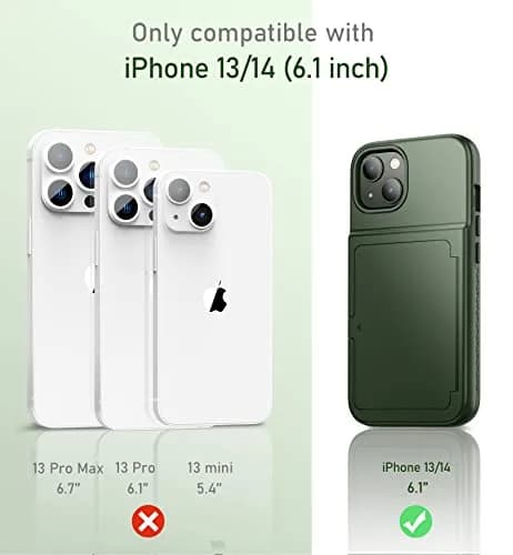 WeLoveCase iPhone 13 / 14 Wallet Case with Credit Card & Mirror | Heavy Duty Shockproof Cover thumbnail 2