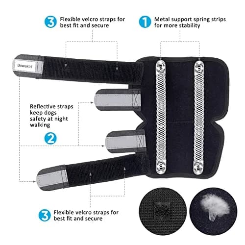 Bawektrl Dog Leg Brace for Back Legs, Hock Ankle Support for Large Dogs with Arthritis & Injury Sprain (1 Pair, Black) thumbnail 5