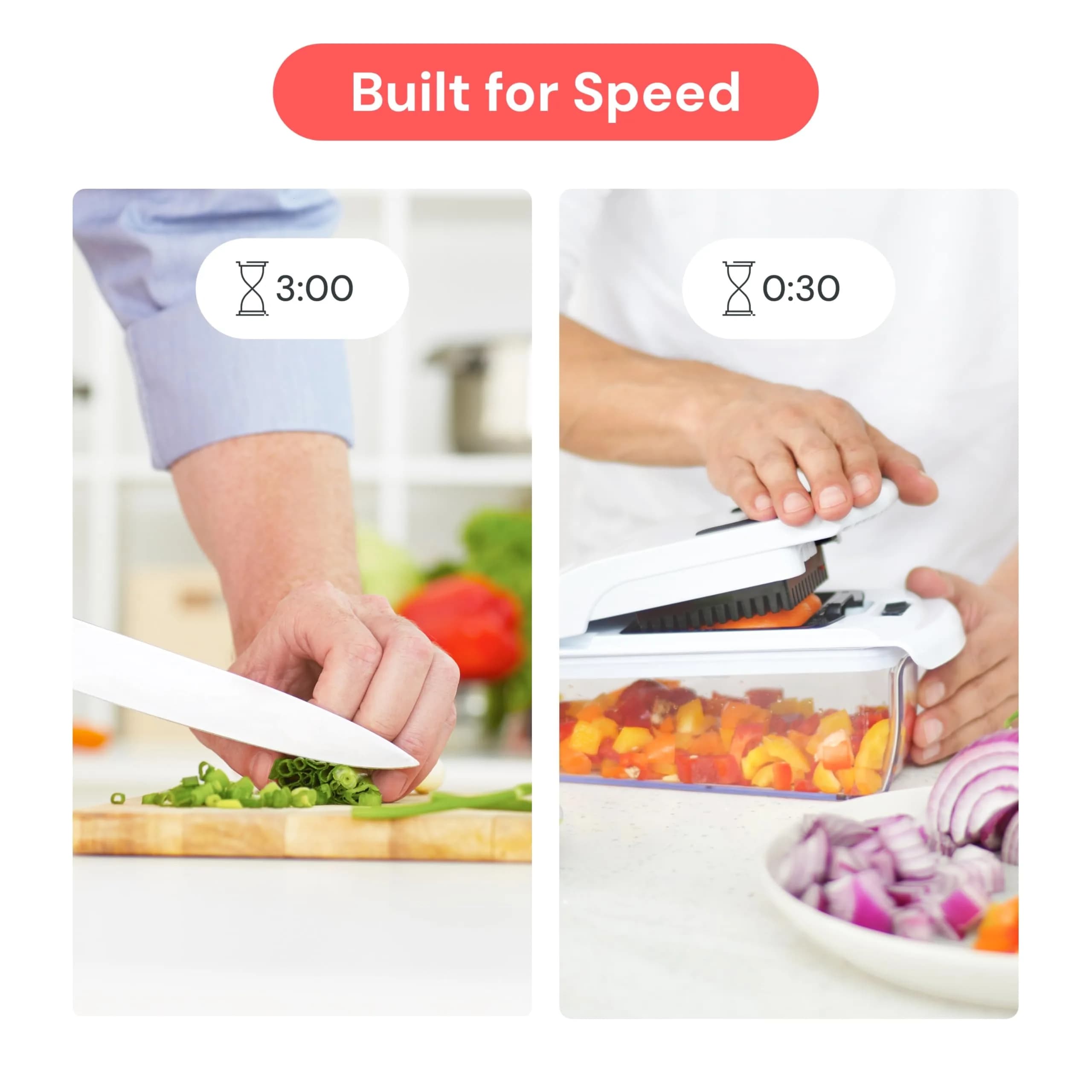 Fullstar Pro Original Vegetable Chopper & Spiralizer, Kitchen Prep Tool with 4 Stainless Steel Blades & 5-Cup Container | Dices in 30 Seconds - view 3