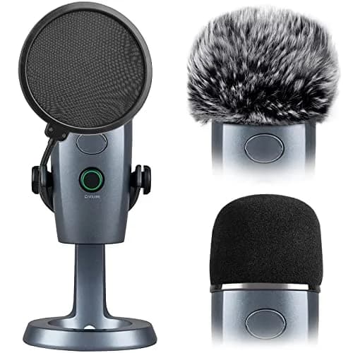 ChromLives 3-Pack Microphone Windscreen & Pop Filter Set for Blue Yeti Nano | Foam, Furry, and Dual-Layer Pop Filter thumbnail 1
