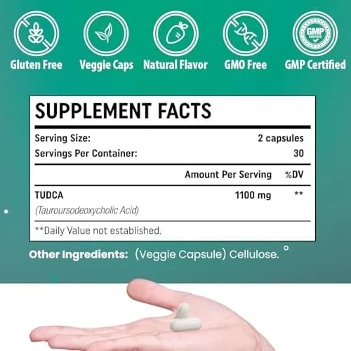 Genogna TUDCA 1100mg Liver Support Supplement for Detox Cleanse | Supports Liver & Digestion thumbnail 6