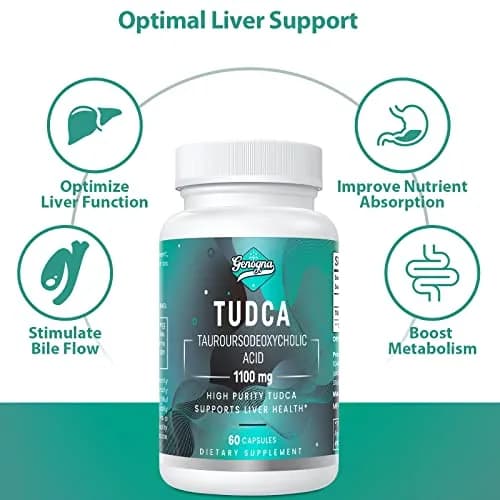 Genogna TUDCA 1100mg Liver Support Supplement for Detox Cleanse | Supports Liver & Digestion thumbnail 3