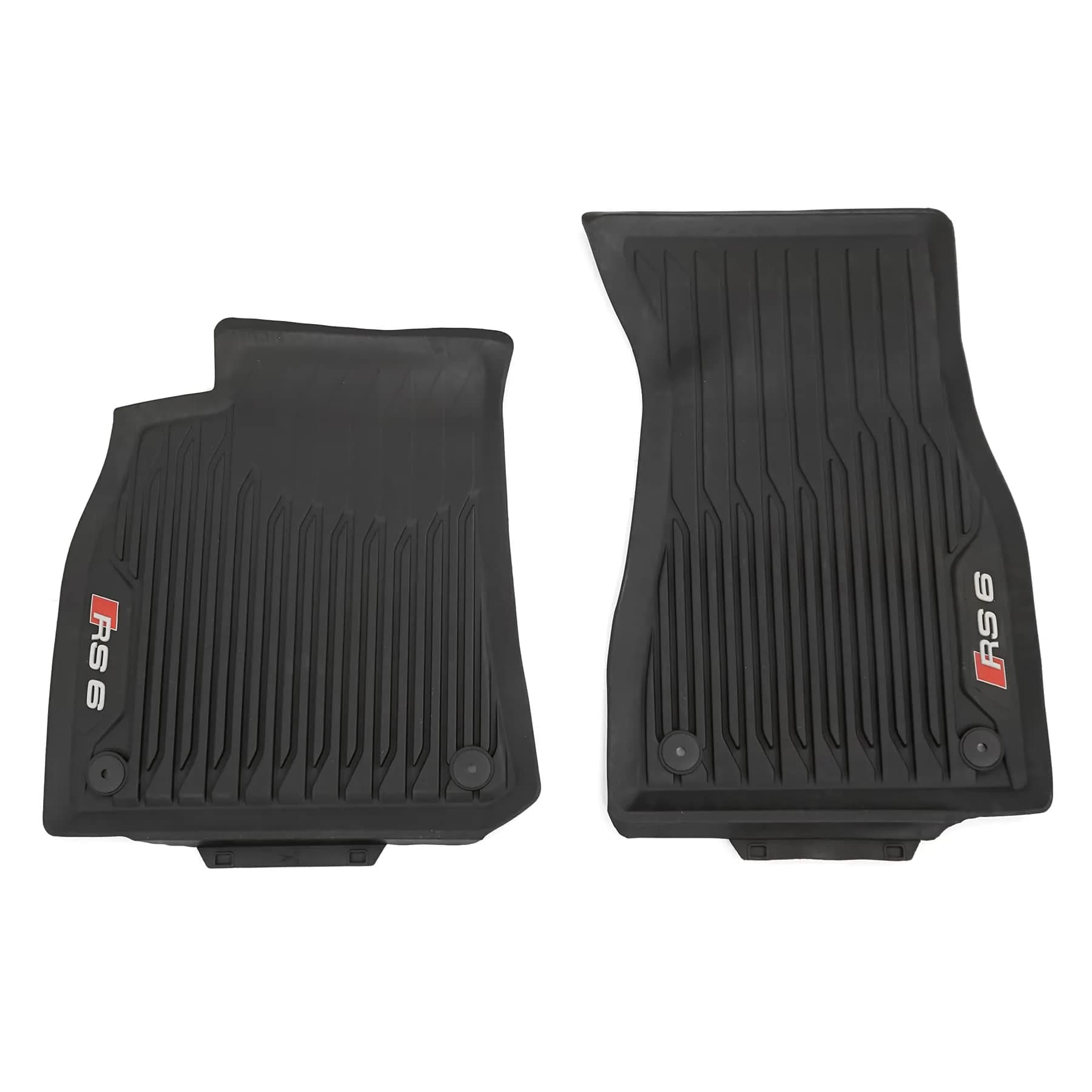 Audi 4K1061501A041 Rubber Floor Mats Front 2 x Rubber Mats Premium All Weather Mats with RS6 Lettering, Black | Perfect Fit & Durable - main product image