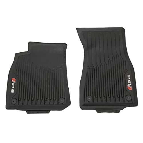 Audi 4K1061501A041 Rubber Floor Mats Front 2 x Rubber Mats Premium All Weather Mats with RS6 Lettering, Black | Perfect Fit & Durable thumbnail 1