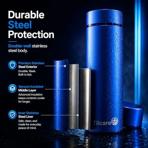 Tilcare Portable Insulin Cooler Travel Case: 60H Cooling | TSA Compliant, Double-Walled Stainless Steel thumbnail 7