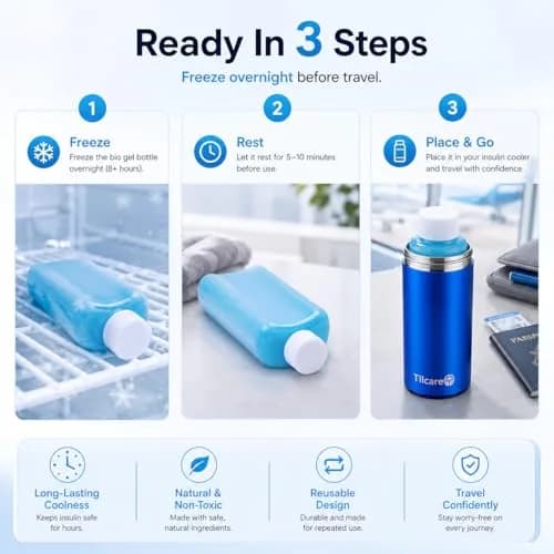 Tilcare Portable Insulin Cooler Travel Case: 60H Cooling | TSA Compliant, Double-Walled Stainless Steel thumbnail 8
