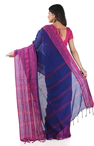 Laxmi Handloom Bengal Cotton Begampuri Saree 5.5m (18 ft) with 0.8m Blouse Piece | Handwoven Traditional Indian Drape thumbnail 2