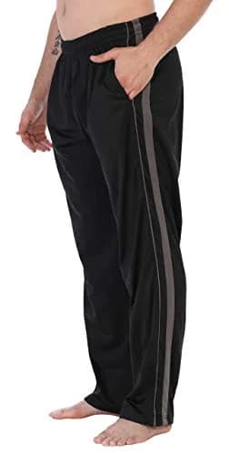 Gioberti Men's Athletic Track Pants, Zip Bottom, Black Charcoal, 3X-Large | Sporty, Comfortable & Quick-Dry thumbnail 1