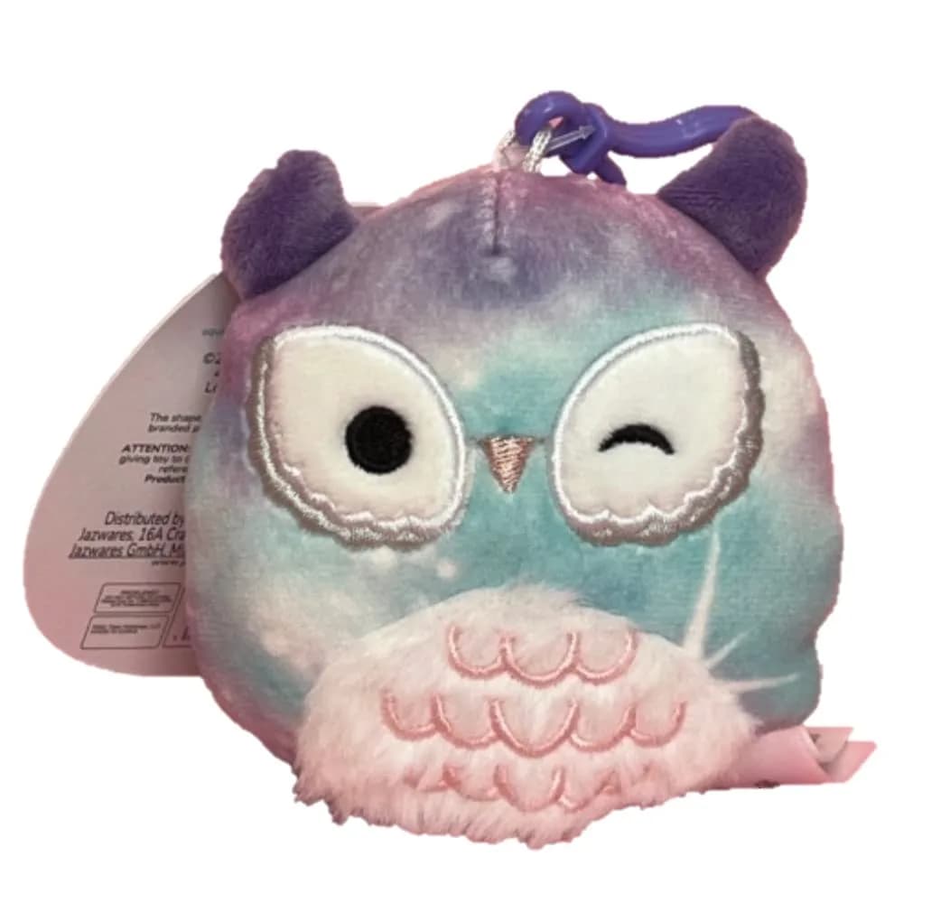 Squishmallows Official Kellytoy 3.5 Inch Clip On Bag Keychain | Soft Plush Animal Accessory — Multicolor