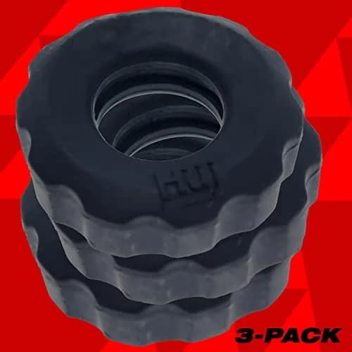 Oxballs Hunkyjunk Super Huj 3Pk Cockrings Tar Ice | Stretchy Design for Enhanced Pleasure thumbnail 5