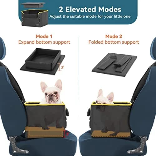 Petsfit Small Dog Car Seat – Foldable Travel Booster with Safety Buckles & Tether, Fits Front/Back Seat | Red thumbnail 5