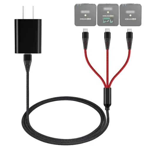 weishan USB C Charging Cable for Rode Wireless Pro, Go 3, Go 2 Microphone | 4ft Braided Nylon, Fast Charging thumbnail 1