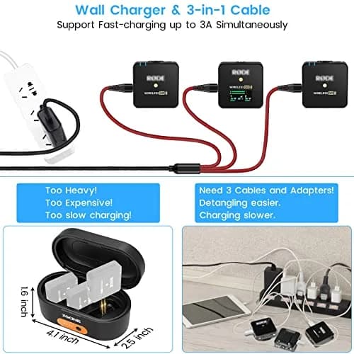 weishan USB C Charging Cable for Rode Wireless Pro, Go 3, Go 2 Microphone | 4ft Braided Nylon, Fast Charging thumbnail 2