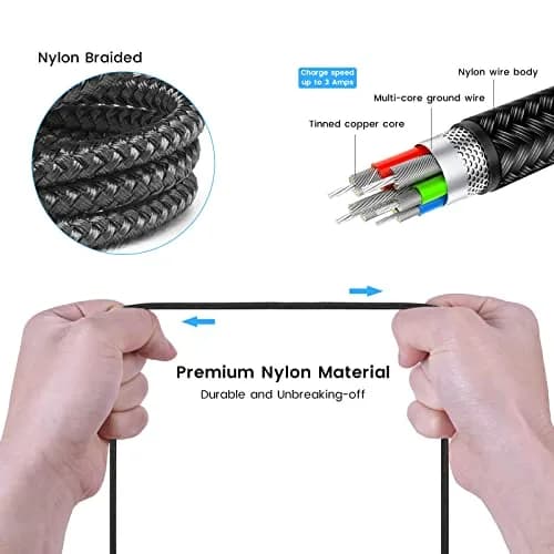 weishan USB C Charging Cable for Rode Wireless Pro, Go 3, Go 2 Microphone | 4ft Braided Nylon, Fast Charging thumbnail 3