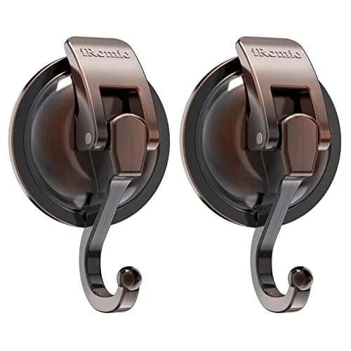 iRomic Heavy Duty Vacuum Suction Cup Hooks (2-Pack, 3.4in x 2.3in x 2.4in) | Damage-Free Organization for Smooth Surfaces thumbnail 1