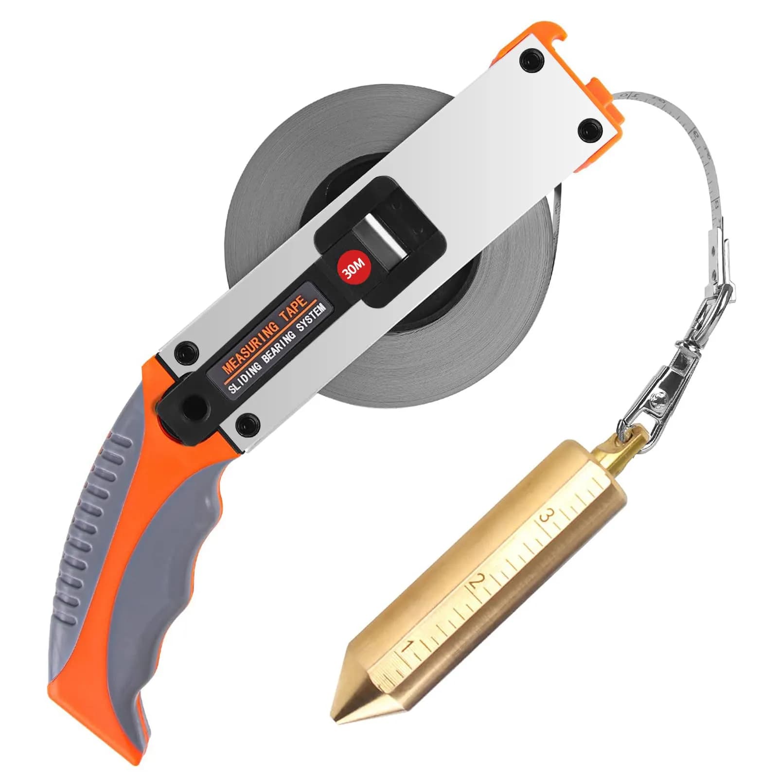 Cekegon 66' Oil Tank Gauging Tape, Sounding Tape Measure Oil Gauge Tape | Durable Stainless Steel, Precise Oil Level Measurement — Orange