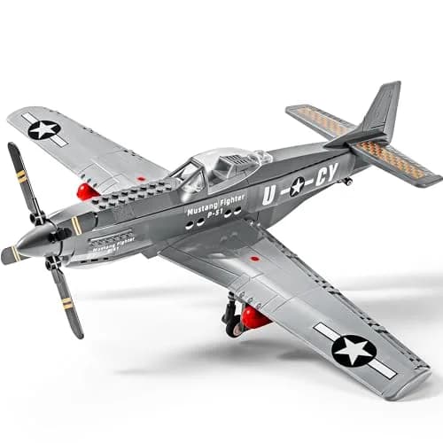 SEMKY Military Fighter Jet P-51 Fighter Mustang Air Force Building Block Set 258 Pieces | Educational Engineering Toy for Kids & Adults thumbnail 1