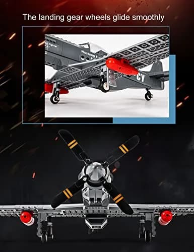 SEMKY Military Fighter Jet P-51 Fighter Mustang Air Force Building Block Set 258 Pieces | Educational Engineering Toy for Kids & Adults thumbnail 5