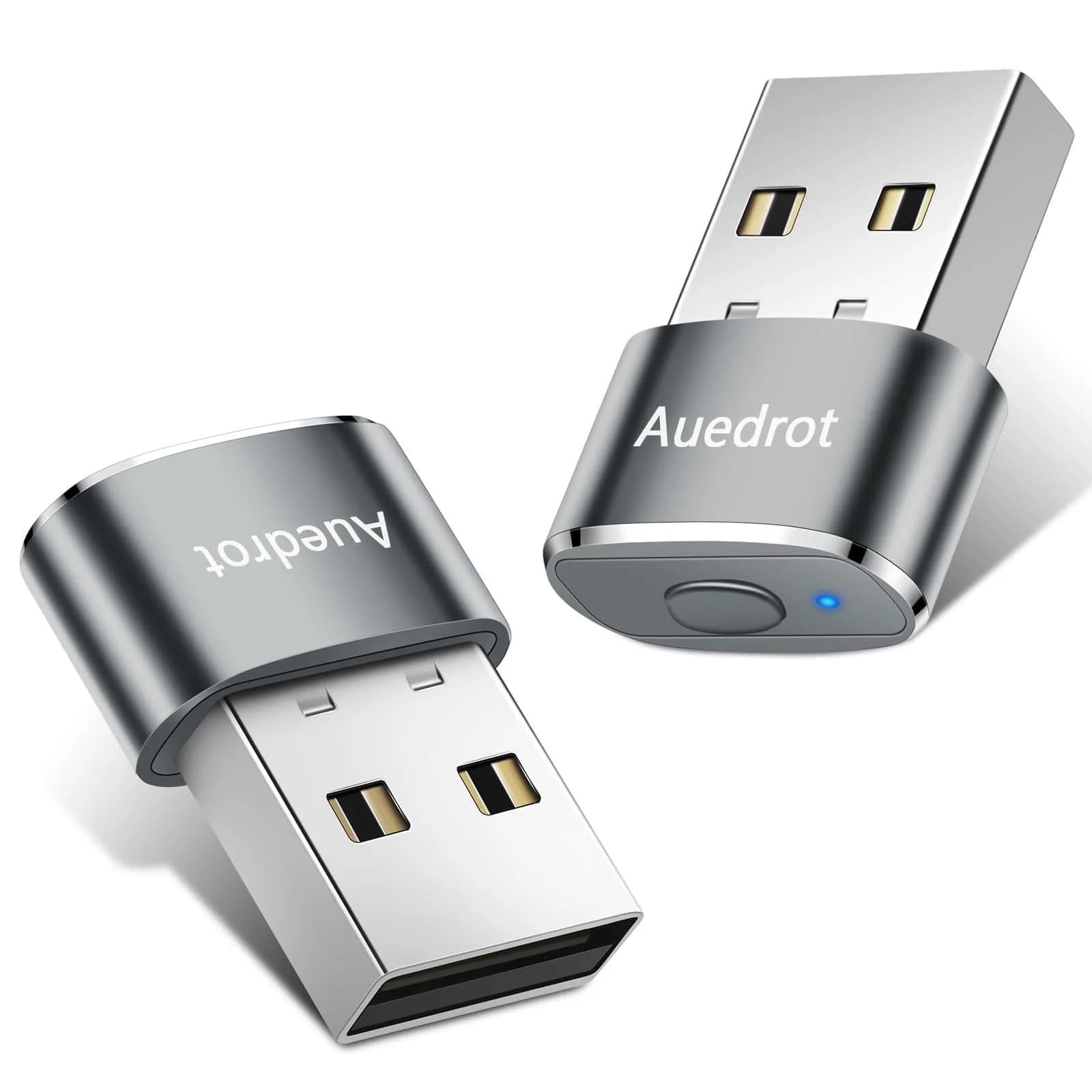 AUEDROT Metal Mouse Jiggler 2 PCS Gray | Undetectable USB Mouse Mover for Computer & Laptop — Gray