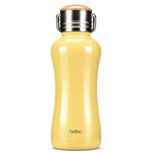 YOHKOH Mini Insulated Water Bottle 11.8oz Yellow | Compact Hot & Cold Stainless Steel Thermos thumbnail 1
