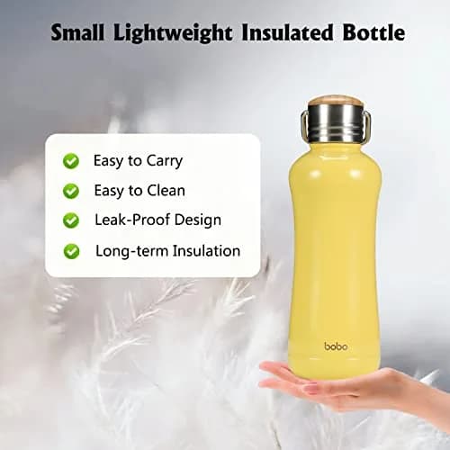 YOHKOH Mini Insulated Water Bottle 11.8oz Yellow | Compact Hot & Cold Stainless Steel Thermos thumbnail 4