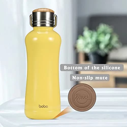 YOHKOH Mini Insulated Water Bottle 11.8oz Yellow | Compact Hot & Cold Stainless Steel Thermos thumbnail 5