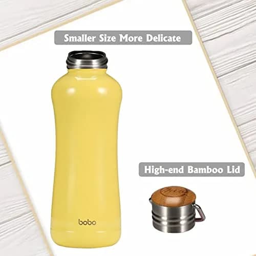 YOHKOH Mini Insulated Water Bottle 11.8oz Yellow | Compact Hot & Cold Stainless Steel Thermos thumbnail 6
