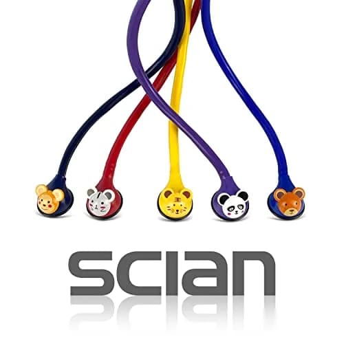 SCIAN Real Working Stethoscope with 5 Interchangeable Cartoon Heads - Yellow | Professional Quality for Doctors, Nurses, Clinicians & Home Use thumbnail 4