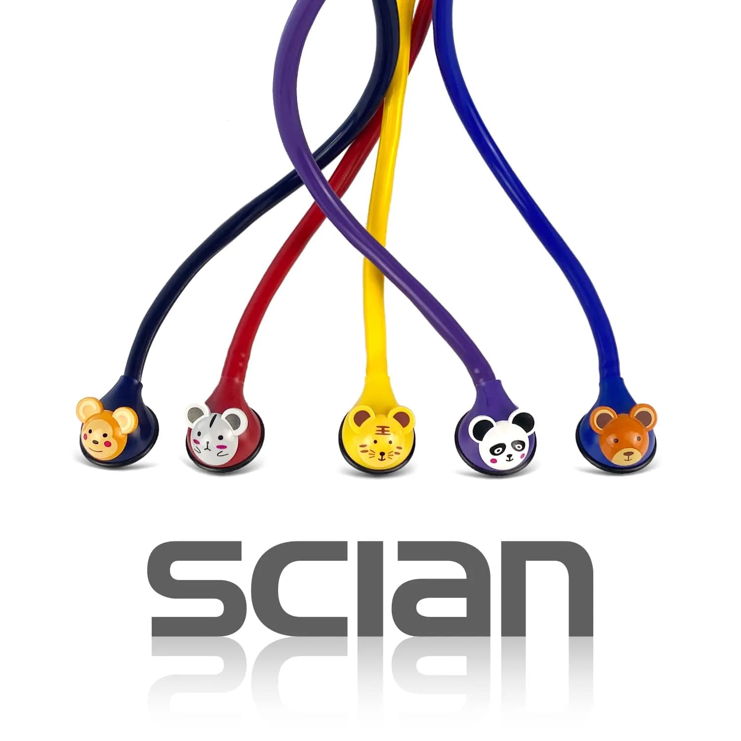 SCIAN Real Working Stethoscope with 5 Interchangeable Cartoon Heads - Yellow | Professional Quality for Doctors, Nurses, Clinicians & Home Use - view 4