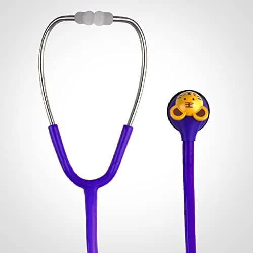 SCIAN Real Working Stethoscope with 5 Interchangeable Cartoon Heads, Professional Quality Purple | 22.1cm (8.7in) Length thumbnail 6