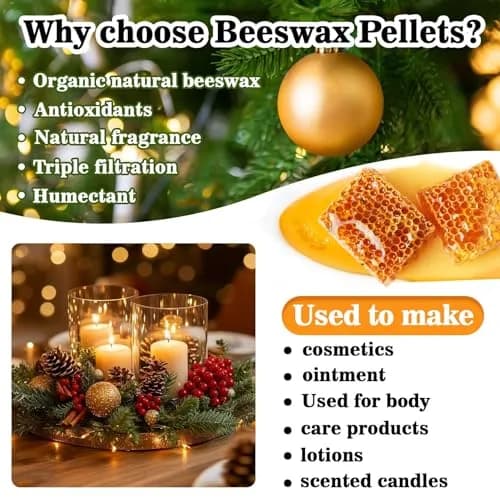 CARGEN White Beeswax Pellets 430g | Triple Filtered Candle Wax for DIY & Skin Care thumbnail 2