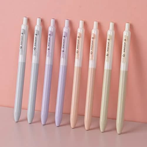 WRITECH Gel Pens Fine Point: 0.5mm Black Silent Click Needle Tip 8ct | Smooth Ink Flow thumbnail 1