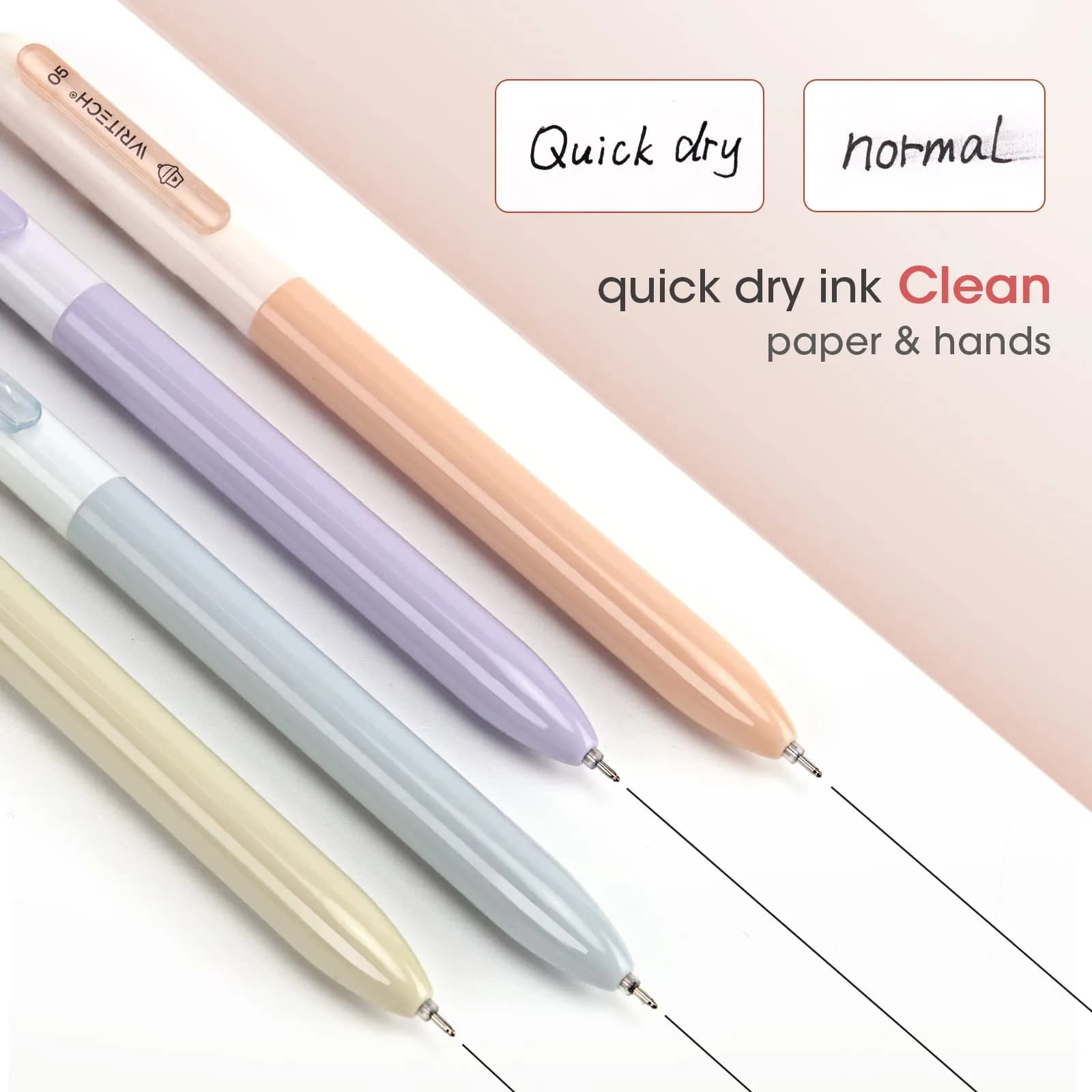 WRITECH Gel Pens Fine Point: 0.5mm Black Silent Click Needle Tip 8ct | Smooth Ink Flow - view 5