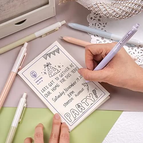 WRITECH Gel Pens Fine Point: 0.5mm Black Silent Click Needle Tip 8ct | Smooth Ink Flow thumbnail 6