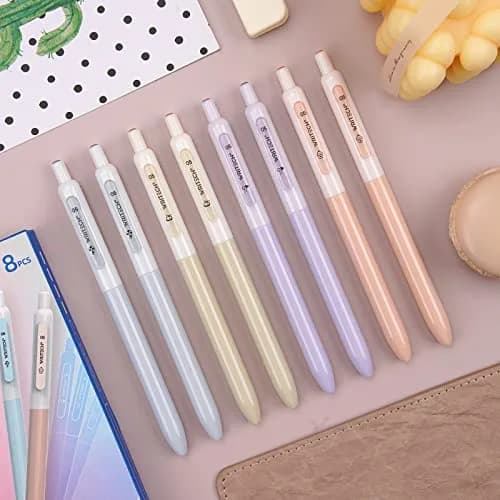WRITECH Gel Pens Fine Point: 0.5mm Black Silent Click Needle Tip 8ct | Smooth Ink Flow thumbnail 2