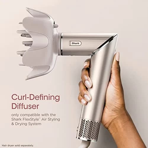 Shark FlexStyle Curl-Defining Diffuser Attachment, Stone | Fast Curl Styling with Retractable Prongs thumbnail 4