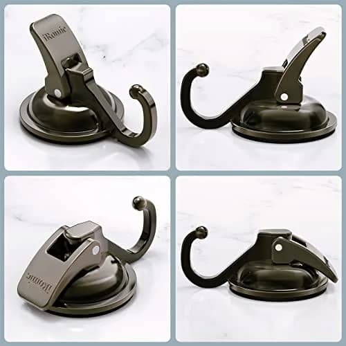 iRomic Heavy Duty Vacuum Suction Cup Hooks (2-Pack, Green Bronze) | Damage-Free Wall Organization thumbnail 2