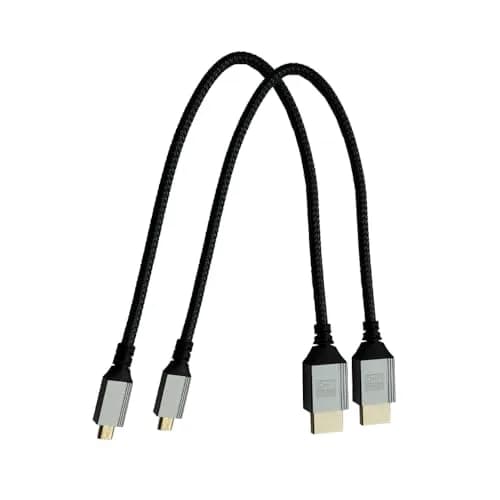 Seadream 4K Micro HDMI to HDMI Cable 30cm (1FT) 2-Pack | Braided Cord for PS5, Laptop to Monitor, Smart TV thumbnail 2