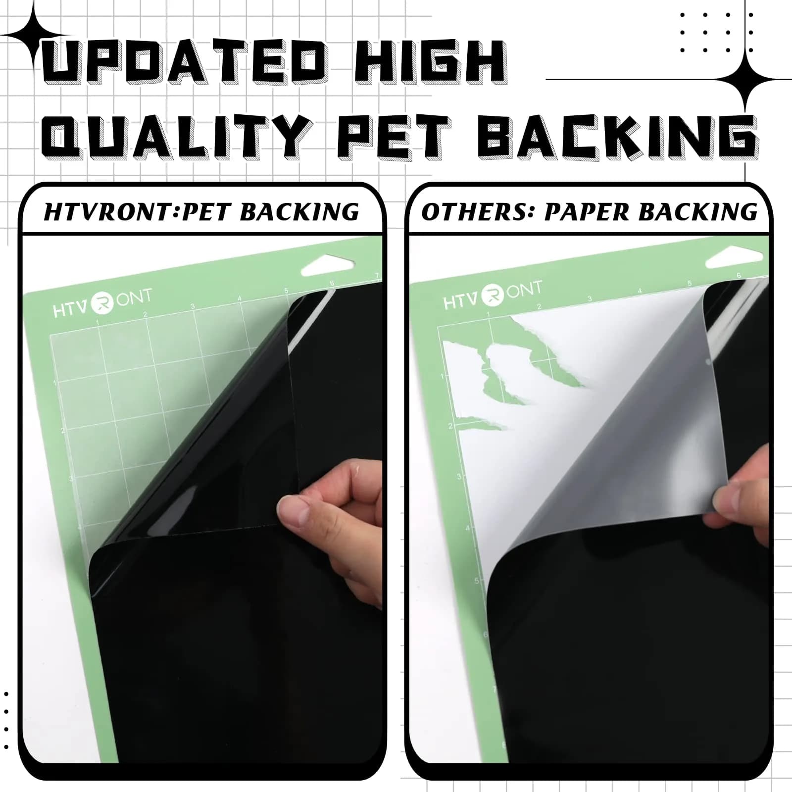 HTVRONT Glossy Black & White Permanent Vinyl Roll 4.26m (12" x 14FT) with Transfer Tape | Cricut Compatible - view 6