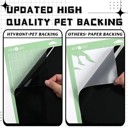HTVRONT Glossy Black & White Permanent Vinyl Roll 4.26m (12" x 14FT) with Transfer Tape | Cricut Compatible thumbnail 6