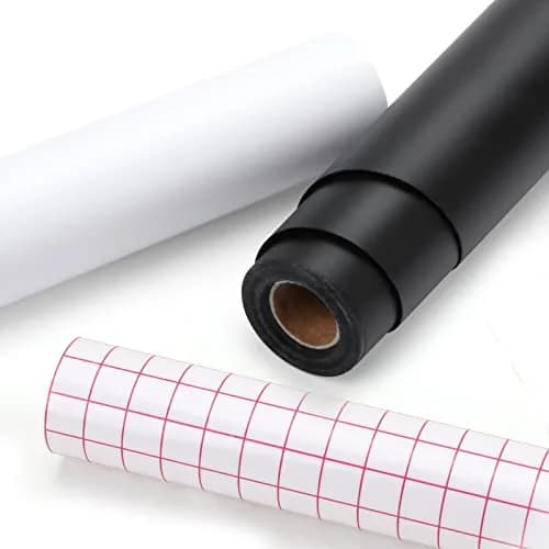 HTVRONT Matte Black & White Vinyl Roll 12" x 14FT (366cm) | Permanent Adhesive for Crafts & Decals thumbnail 1