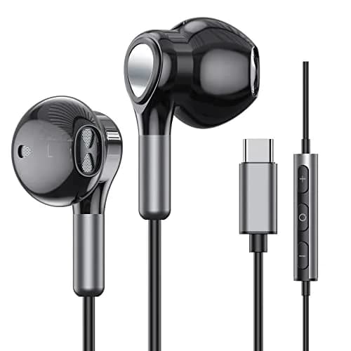 BENEWY Wired USB C Headphones with Mic & Volume Control, 1.3m Tangle-Free Cable | HiFi Stereo Sound thumbnail 1