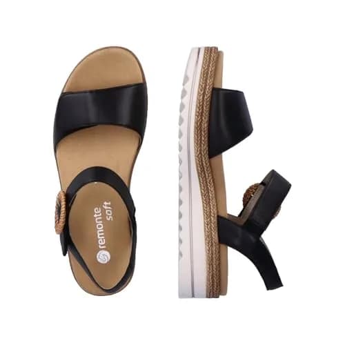 Remonte D0q52 Women's Sandals Black 38 EU / 7 US | Ultra Soft Leather Comfort thumbnail 9