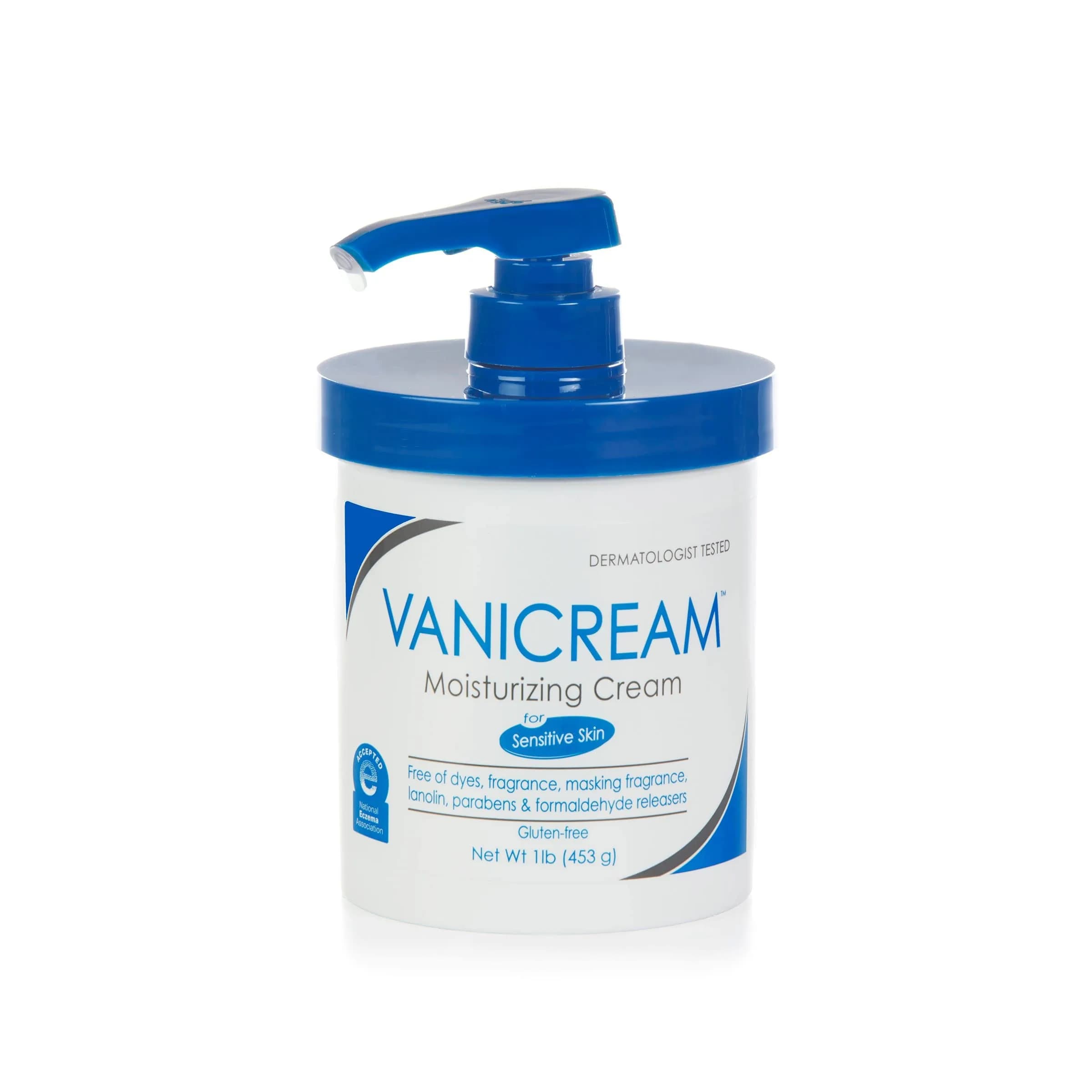 Vanicream Moisturizing Skin Cream with Pump Dispenser 473ml (16 fl oz) | Gentle Moisturizer for Sensitive Skin - main product image