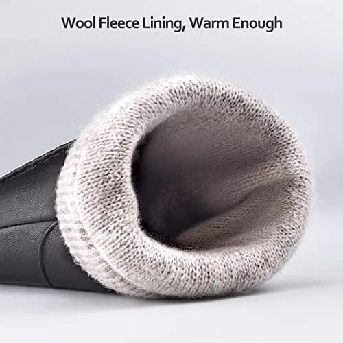 MAGILINK Men's Leather Gloves Touchscreen Texting L (Black) | Warm Thermal Wool Fleece Lined thumbnail 2