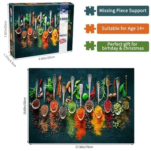 HUADADA 1000 Piece Jigsaw Puzzle World Spices | Adults Puzzle for Relaxation & Brain Boosting thumbnail 3