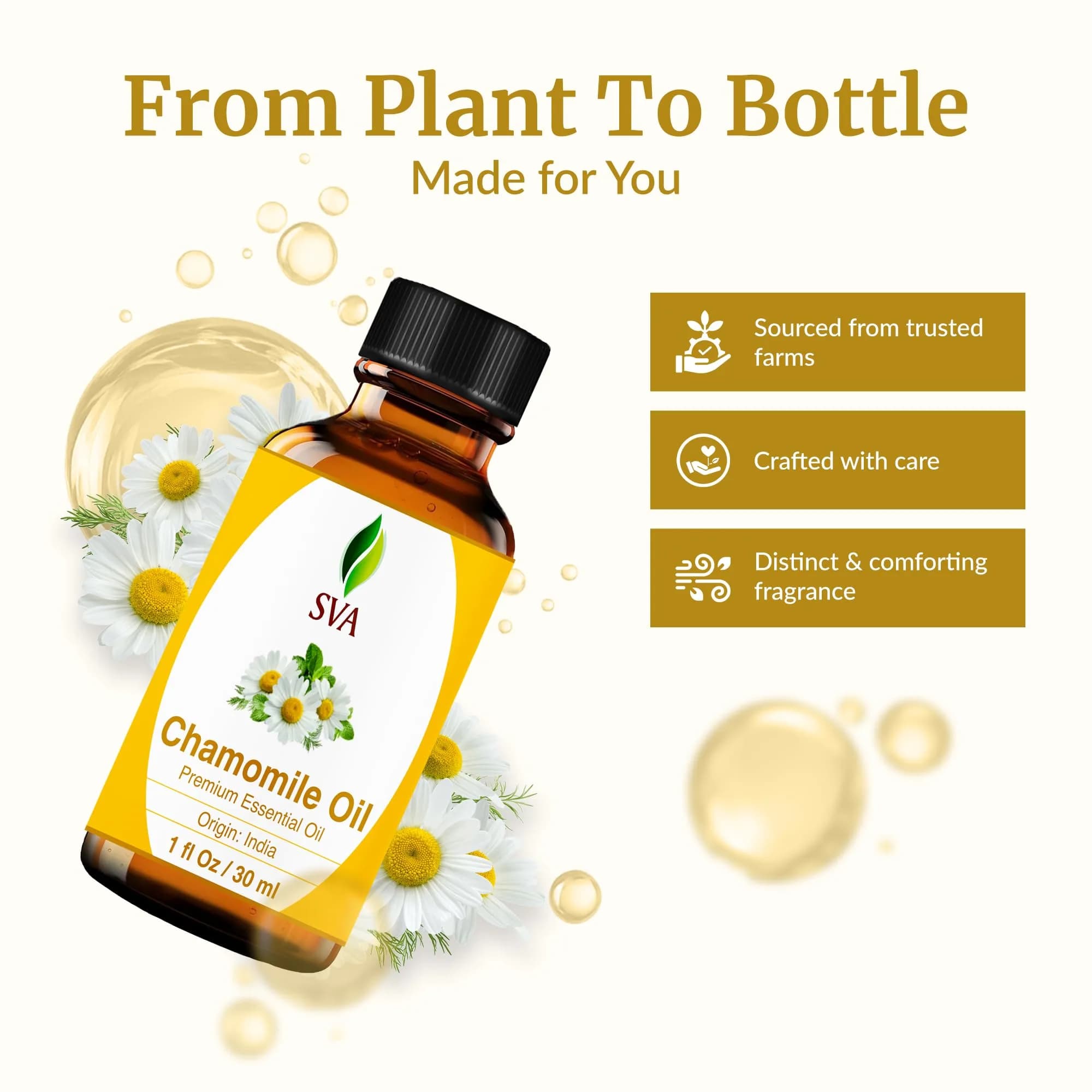 SVA Organics Chamomile Essential Oil 1 Fl Oz (Pack of 1) - Pure & Natural Aromatherapy Oil - view 4