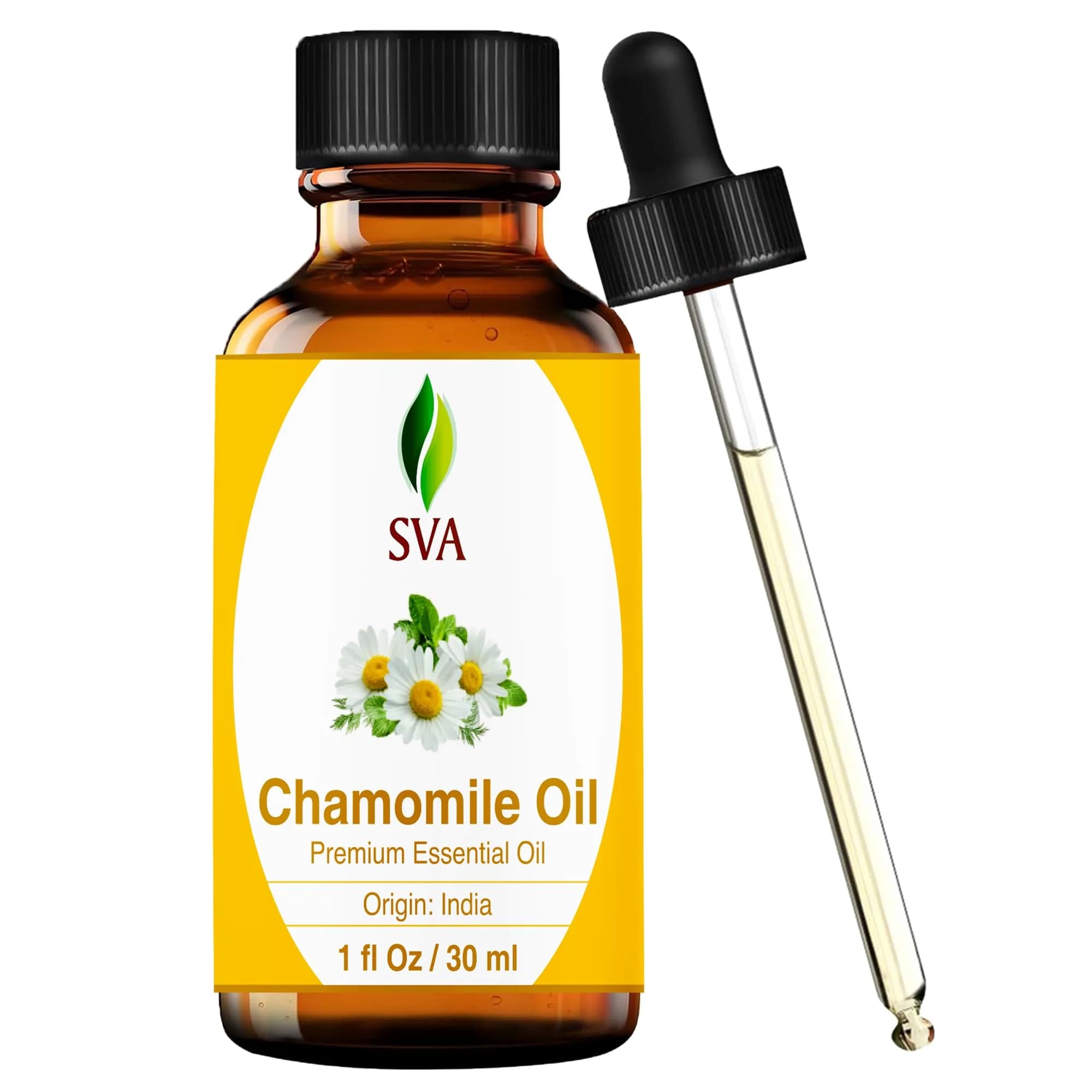 SVA Organics Chamomile Essential Oil 1 Fl Oz (Pack of 1) - Pure & Natural Aromatherapy Oil - main product image